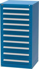 Vidmar - 10 Drawer, Modular Storage Cabinet - Steel, 30" Wide x 27-3/4" Deep x 59" High, Blue - Industrial Tool & Supply