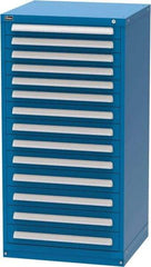 Vidmar - 14 Drawer, Modular Storage Cabinet - Steel, 30" Wide x 27-3/4" Deep x 59" High, Blue - Industrial Tool & Supply