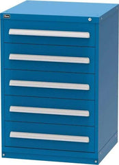 Vidmar - 5 Drawer, Modular Storage Cabinet - Steel, 30" Wide x 27-3/4" Deep x 44" High, Blue - Industrial Tool & Supply