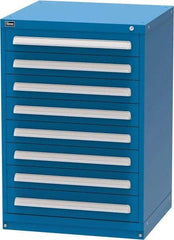 Vidmar - 8 Drawer, Modular Storage Cabinet - Steel, 30" Wide x 27-3/4" Deep x 44" High, Blue - Industrial Tool & Supply