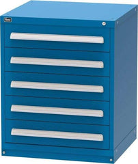 Vidmar - 5 Drawer, Modular Storage Cabinet - Steel, 30" Wide x 27-3/4" Deep x 37" High, Blue - Industrial Tool & Supply