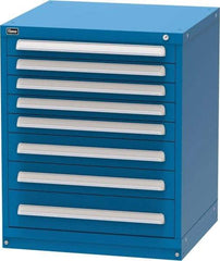 Vidmar - 8 Drawer, Modular Storage Cabinet - Steel, 30" Wide x 27-3/4" Deep x 37" High, Blue - Industrial Tool & Supply