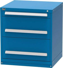 Vidmar - 3 Drawer, Modular Storage Cabinet - Steel, 30" Wide x 27-3/4" Deep x 33" High, Blue - Industrial Tool & Supply