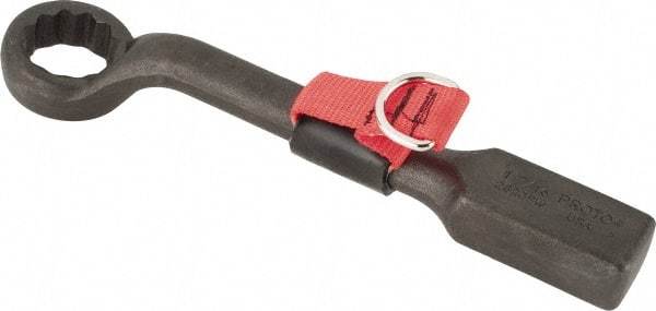 Proto - 1-7/16" 12 Point Tethered Striking Box Wrench - Single End, 1" Head Thickness, 12" OAL, Steel, Black Finish - Industrial Tool & Supply