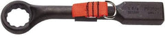 Proto - 65mm 12 Point Tethered Striking Box Wrench - Single End, 13-1/2" OAL, Steel, Black Finish - Industrial Tool & Supply