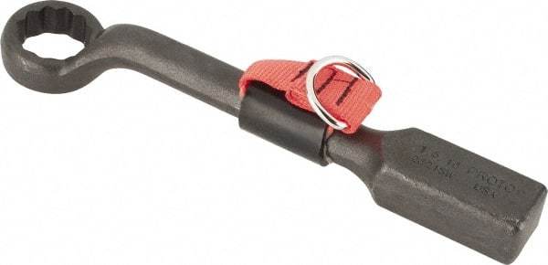 Proto - 1-1/8" 12 Point Tethered Striking Box Wrench - Single End, 11" OAL, Steel, Black Finish - Industrial Tool & Supply