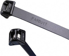 Panduit - 13-1/2" Long Black Acetal Standard Cable Tie - 250 Lb Tensile Strength, 1.5mm Thick, 98.4mm Max Bundle Diam - Industrial Tool & Supply