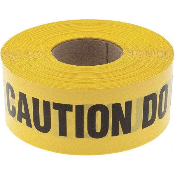 Value Collection - 1,000' Long x 3" Wide Roll, Polyethylene, Black & Yellow Barricade Tape - Message: Caution - Do Not Enter - Industrial Tool & Supply