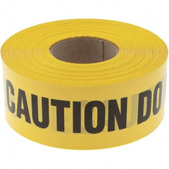 Value Collection - 1,000' Long x 3" Wide Roll, Polyethylene, Black & Yellow Barricade Tape - Message: Caution - Do Not Enter - Industrial Tool & Supply