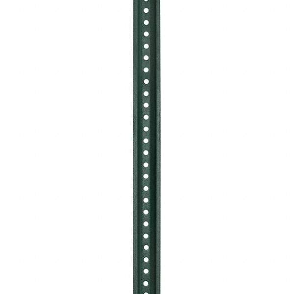 Nucor - 6' High, Powder Coated Traffic Sign Post - Steel, 3/8" Hole Diam, Green - Industrial Tool & Supply