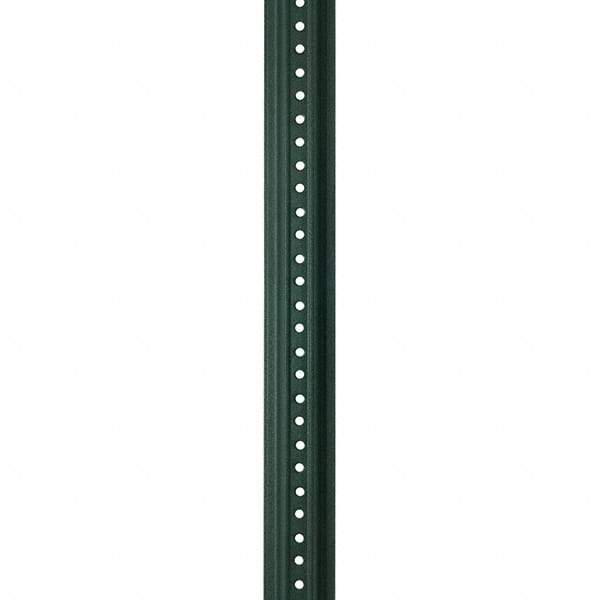Nucor - 6' High, Powder Coated Traffic Sign Post - Steel, 3/8" Hole Diam, Green - Industrial Tool & Supply