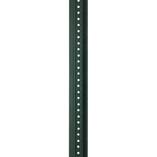 Nucor - 12' High, Powder Coated Traffic Sign Post - Steel, 3/8" Hole Diam, Green - Industrial Tool & Supply