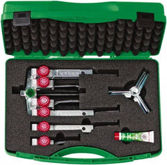 KUKKO - 9 Piece, 5 Ton Capacity, 1-7/16 to 3-9/16" Spread, Multi-Purpose Puller Set - 1 Bolt, 6 Jaws, 9" OAL, 8" Reach - Industrial Tool & Supply