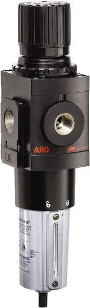 ARO/Ingersoll-Rand - 1" NPT Port Heavy Duty 1 Piece Filter/Regulator FRL Unit - Metal Bowl, 250 SCFM, 250 Max psi, 13.642" High x 4.091" Long, Manual Drain - Industrial Tool & Supply