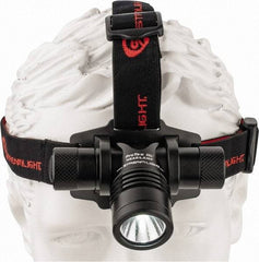 Streamlight - White LED Bulb, 635 Lumens, Hands-free Flashlight - Black, Red Aluminum Body, 2 CR123A Lithium Batteries Included - Industrial Tool & Supply