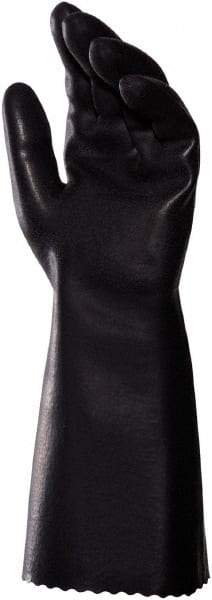 MAPA Professional - Chemical Resistant Gloves - SZ 8 14" HW BLK 1/PR CHEMZOIL NL339 PEBBLE GLV - Industrial Tool & Supply
