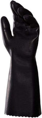 MAPA Professional - Chemical Resistant Gloves - SZ 8 14" HW BLK 1/PR CHEMZOIL NL339 PEBBLE GLV - Industrial Tool & Supply