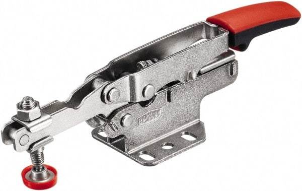 Bessey - 450 Lb Holding Capacity, Horizontal Handle, Manual Hold Down Toggle Clamp - U-Bar, Flanged Base, Carbon Steel - Industrial Tool & Supply