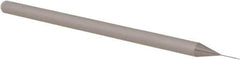Accupro - 0.01" Diam, 0.015" LOC, 3 Flute Solid Carbide Ball End Mill - Uncoated, Single End, 2-1/2" OAL, 1/8" Shank Diam, Spiral Flute - Industrial Tool & Supply