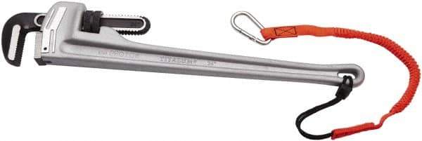 Proto - 12" Aluminum Tethered Straight Pipe Wrench - 2" Pipe Capacity - Industrial Tool & Supply