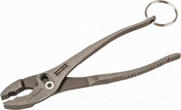 Proto - 8" OAL, 2-3/32" Jaw Length, 1-5/16" Jaw Width, Tethered, Slip Joint Pliers - 2 Positions, Slip Joint Head, Slip Joint Plier Tool - Industrial Tool & Supply
