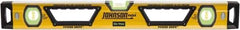 Johnson Level & Tool - Magnetic 24" Long 3 Vial Box Beam Level - Aluminum, Yellow, 2 Plumb & 1 Level Vials - Industrial Tool & Supply