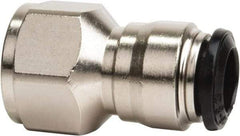 Value Collection - 6mm Outside Diam, 1/4 BSPP, Nickel Plated Brass Push-to-Connect Tube Female Connector - 250 Max psi, Tube to Female BSPP Connection, Buna O-Ring - Industrial Tool & Supply