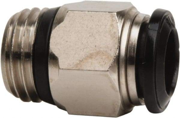 Value Collection - 4mm Outside Diam, 1/8 Universal, Nickel Plated Brass Push-to-Connect Tube Male Connector - 250 Max psi, Tube to Universal Thread Connection, Buna O-Ring - Industrial Tool & Supply