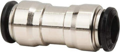 Value Collection - 10mm Outside Diam, Nickel Plated Brass Push-to-Connect Tube Union - 250 Max psi, Tube to Tube Connection, Buna O-Ring - Industrial Tool & Supply