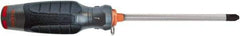 Proto - #2, 8" OAL, Tethered Phillips Screwdriver - 4" Blade Length, Round Shank, Ergonomic Handle - Industrial Tool & Supply