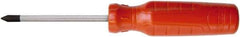 Proto - #0, 5-3/4" OAL, Tethered Phillips Screwdriver - 3" Blade Length, Round Shank, Ergonomic Handle - Industrial Tool & Supply