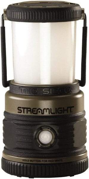Streamlight - 4 White, 1 Red LED Bulb, Spotlight/Lantern Flashlight - Coyote Tan Plastic Body, 3 D Alkaline Batteries Included - Industrial Tool & Supply