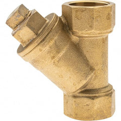 Value Collection - 3/4" Pipe, Female NPT Ends, Forged Brass Y-Strainer - 600 psi WOG Rating, 150 psi WSP Rating - Industrial Tool & Supply