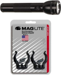 Mag-Lite - Krypton Bulb, Industrial/Tactical Flashlight - Black Aluminum Body, D Batteries - Industrial Tool & Supply