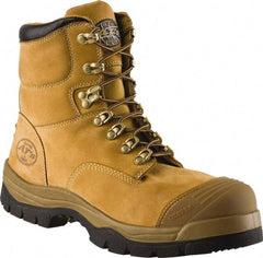 OLIVER - Men's Size 7 Medium Width Steel Work Boot - Wheat, Leather Upper, Rubber Outsole, 6" High, Non-Slip - Industrial Tool & Supply