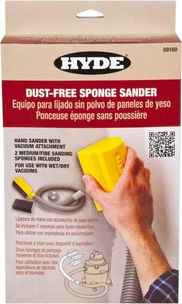 Hyde Tools - 3' Hose Length, Sanding Sponge - Use With Shop Vacs - Industrial Tool & Supply