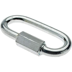 Value Collection - Zinc Steel Quick Link - 1/4" Diameter, 880 Lb Load Limit - Industrial Tool & Supply