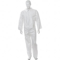 Import - Size L Polypropylene General Purpose Coveralls - White, Zipper Closure, Open Cuffs, Open Ankles - Industrial Tool & Supply