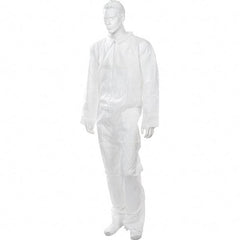 Import - Size 2XL Polypropylene General Purpose Coveralls - White, Zipper Closure, Open Cuffs, Open Ankles - Industrial Tool & Supply
