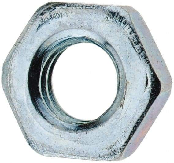 Import - M4x0.70 Metric Coarse Steel Right Hand Hex Jam Nut - 7mm Across Flats, 2.2mm High, Zinc-Plated Finish - Industrial Tool & Supply