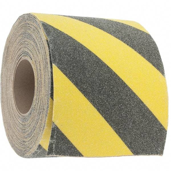 Made in USA - Black & Yellow Anti-Slip Tape - 6" Wide x 60' Long - Industrial Tool & Supply