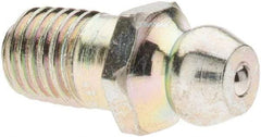 Value Collection - Straight Head Angle, 1/4-28 Taper Thread Grease Fitting - Zinc Plated Finish - Industrial Tool & Supply