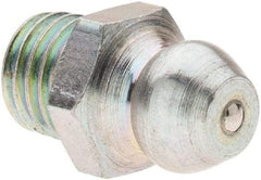 Value Collection - Straight Head Angle, 1/4-28 Taper Thread Grease Fitting - Zinc Plated Finish - Industrial Tool & Supply