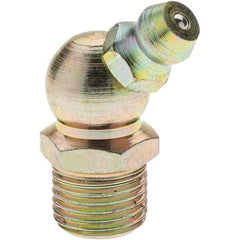 Value Collection - 45° Head Angle, 1/8-27 Standard Grease Fitting - Zinc Plated Finish - Industrial Tool & Supply