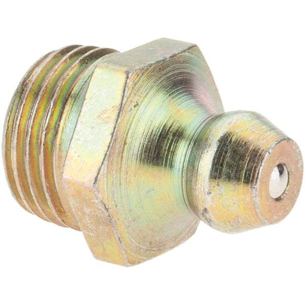 Value Collection - Straight Head Angle, 1/8-27 Standard Grease Fitting - Zinc Plated Finish - Industrial Tool & Supply