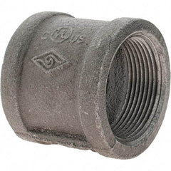 Value Collection - Size 1-1/2", Class 150, Malleable Iron Black Pipe Coupling - 150 psi, Threaded End Connection - Industrial Tool & Supply