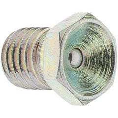 Value Collection - Straight Head Angle, 1/4-28 Drive-In Grease Fitting - Zinc Plated Finish - Industrial Tool & Supply