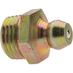 Value Collection - Straight Head Angle, 1/8-27 Taper Thread Grease Fitting - Zinc Plated Finish - Industrial Tool & Supply