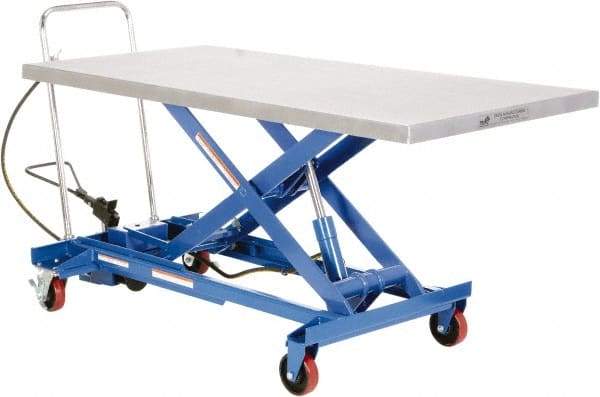 Vestil - 1,000 Lb Capacity Manual Scissor Lift - 12-1/8" to 35-1/2" Lift Height, 63" Platform Length x 31-1/2" Platform Width - Industrial Tool & Supply