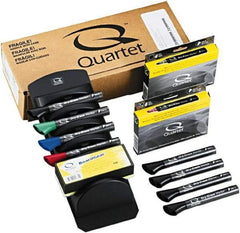 Quartet - 8 Chisel Point Dry Erase Markers - Includes 1 Blue, 1 Green, 1 Red & 5 Black, For Use with Dry Erase Boards - Industrial Tool & Supply